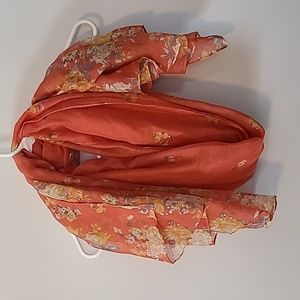 Pink floral scarf